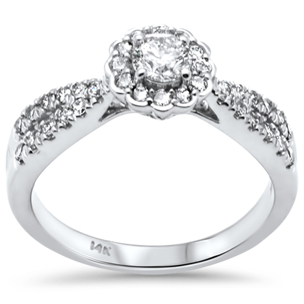 SPECIAL! .75ct G SI 14K White Gold Diamond Halo Engagement Ring Size 6.5