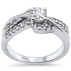 SPECIAL! .85ct G SI 14K White Gold Round Diamond Wrap Around Engagement Ring Size 6.5
