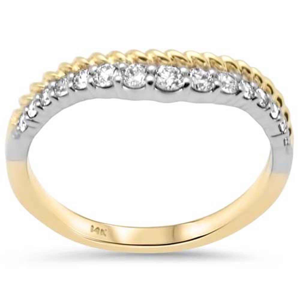 SPECIAL!.34ct G SI 14K Two Tone Diamond Twisted Band Ring  Size 7