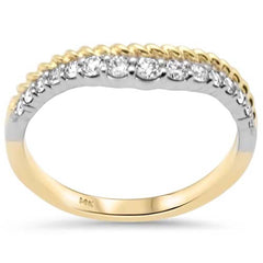 SPECIAL!.34ct G SI 14K Two Tone Diamond Twisted Band Ring  Size 7