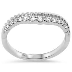 SPECIAL!.33ct G SI 14K White Gold Diamond Twisted Band Ring  Size 7