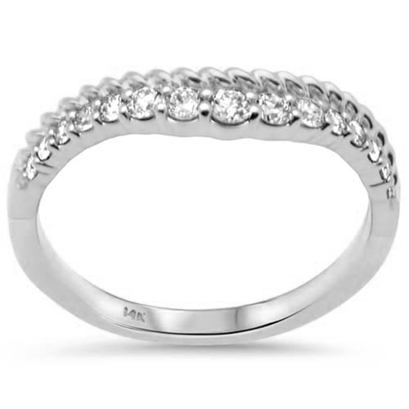 SPECIAL!.33ct G SI 14K White Gold Diamond Twisted Band Ring  Size 7