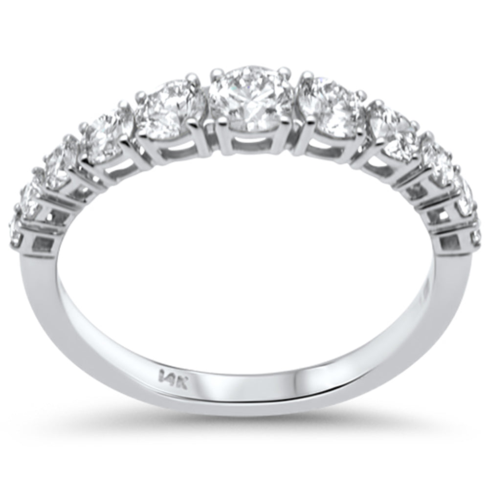 SPECIAL!1.00ct G SI 14K White Gold Diamond Graduated Band Ring Size 7