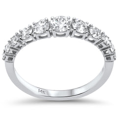 SPECIAL!1.00ct G SI 14K White Gold Diamond Graduated Band Ring Size 7
