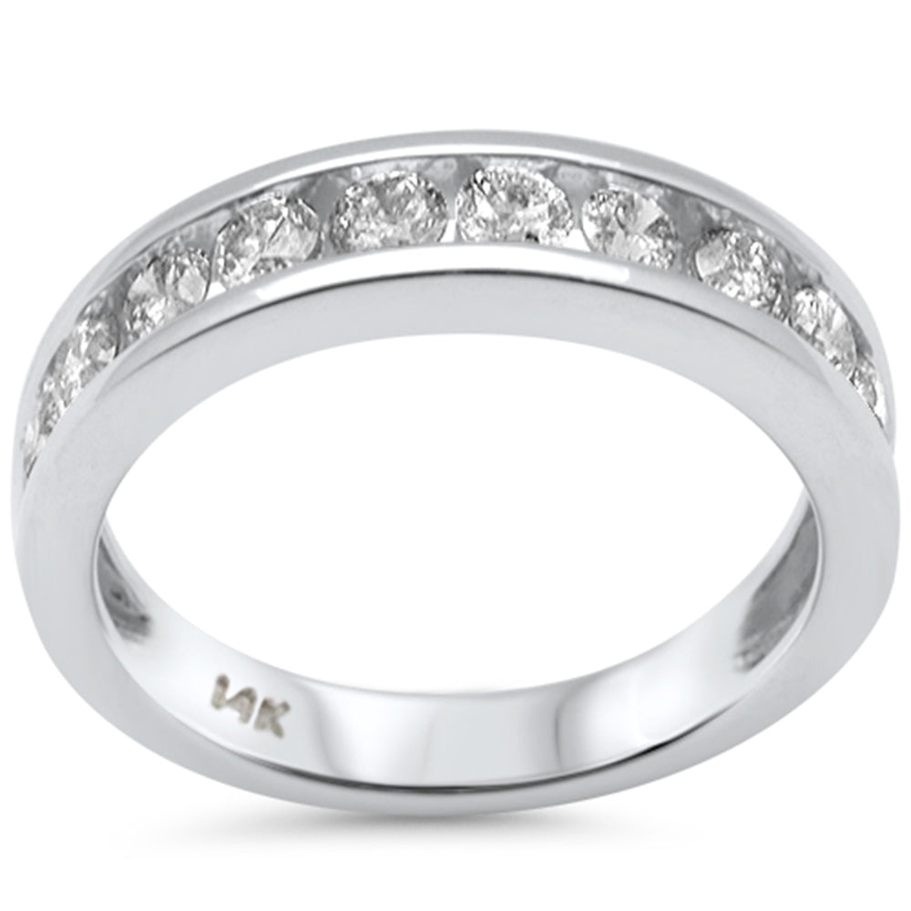 DIAMOND CLOSEOUT! 1.00ct G SI 14K White Gold Diamond Channel Set Ring Band Size 7