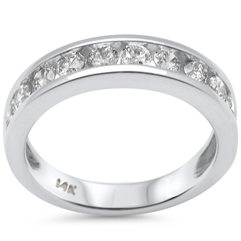DIAMOND CLOSEOUT! 1.00ct G SI 14K White Gold Diamond Channel Set Ring Band Size 7