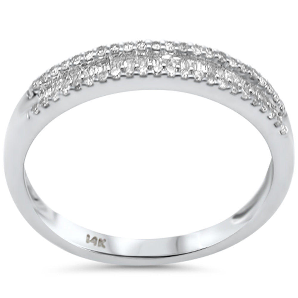 SPECIAL!.25ct G SI 14K White Gold Round & Baguette Diamond Band Ring