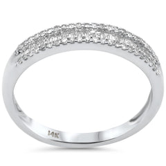 SPECIAL!.25ct G SI 14K White Gold Round & Baguette Diamond Band Ring