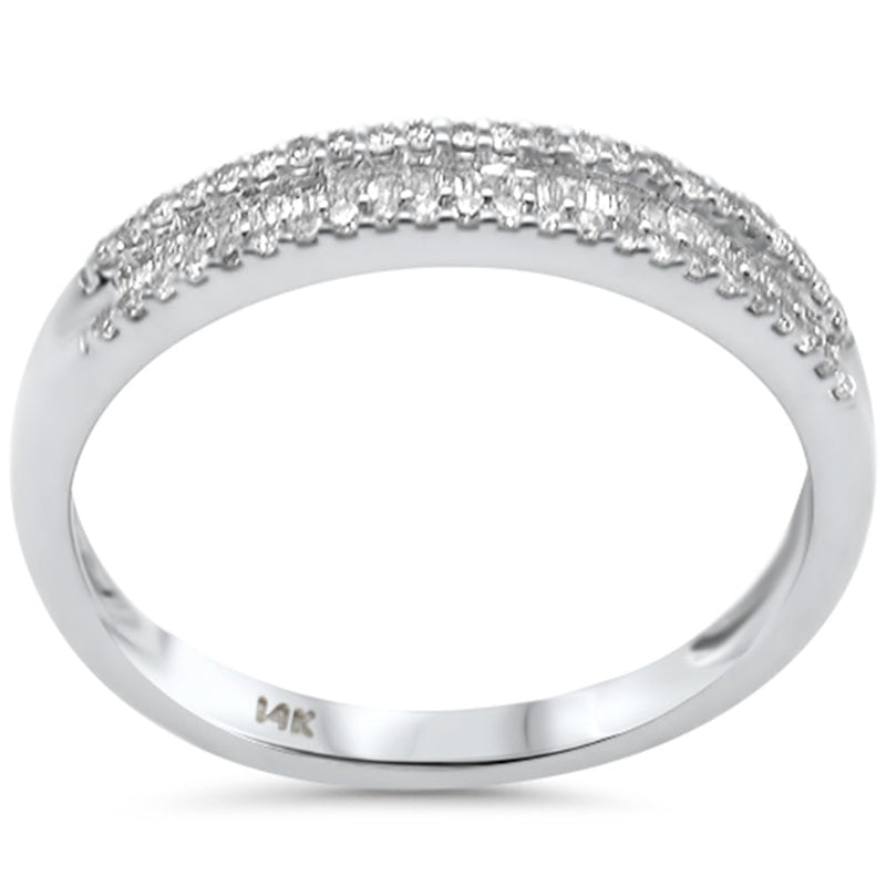 SPECIAL!.25ct G SI 14K White Gold Round & Baguette Diamond Band Ring