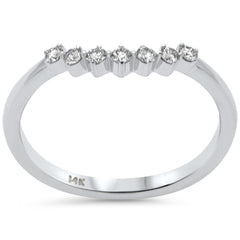 .17ct G SI 14K White Gold Diamond Stackable Band Ring Guard Size 7