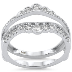 SPECIAL!.50ct G SI 14K White Gold Diamond Double Shank Open Band Ring  Size 7