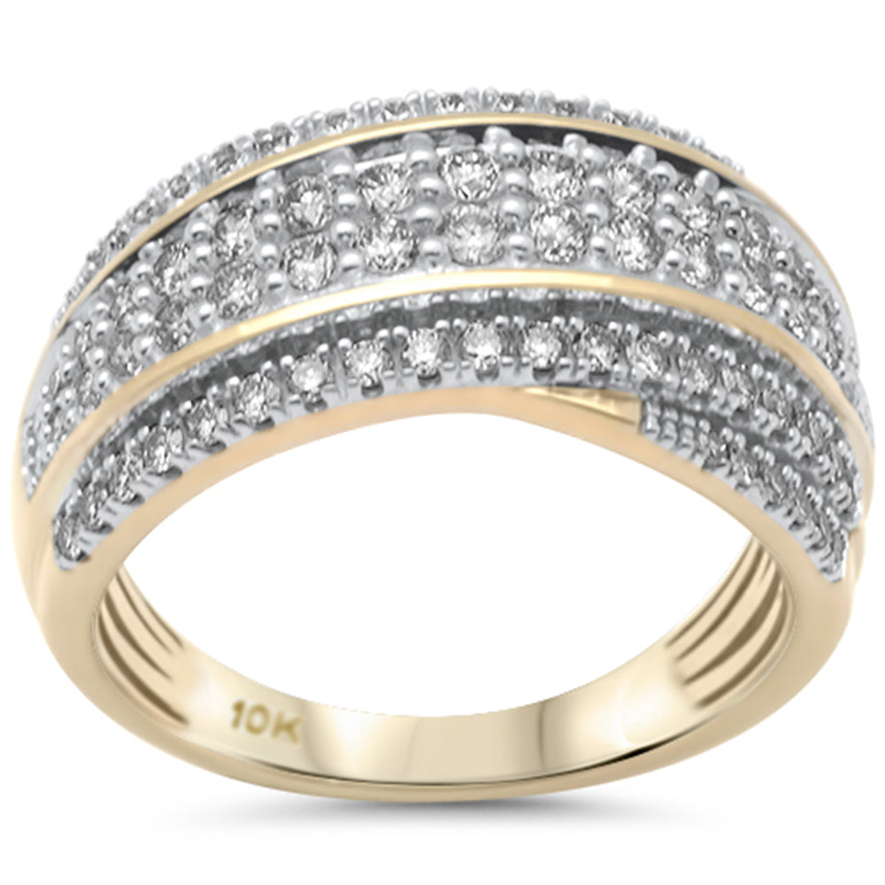 SPECIAL!1.00ct G SI 10K Yellow Gold Diamond Dome Band Ring  Size 7