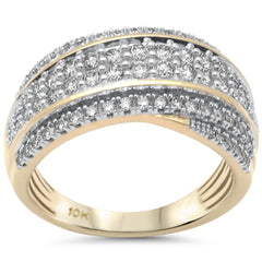 SPECIAL!1.00ct G SI 10K Yellow Gold Diamond Dome Band Ring  Size 7