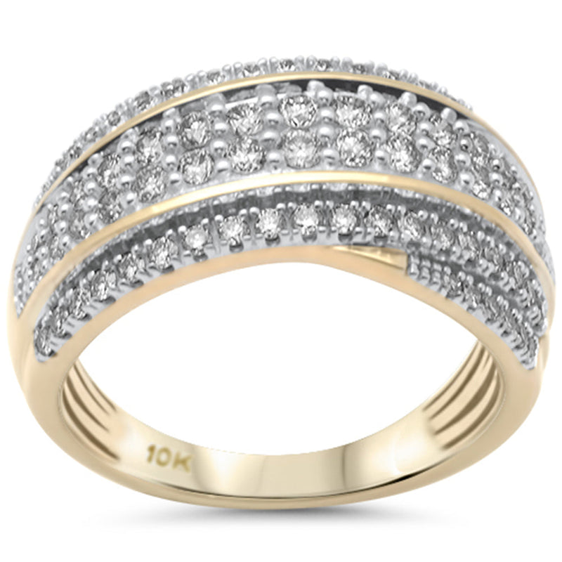 SPECIAL!1.00ct G SI 10K Yellow Gold Diamond Dome Band Ring  Size 7