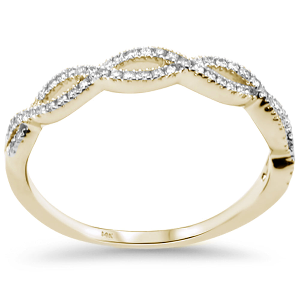SPECIAL! .16ct G SI 14K Yellow Gold Diamond Twisted Band Ring Size 6.5