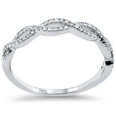 .17ct G SI 14K White Gold Diamond Twisted Band Ring Size 6.5