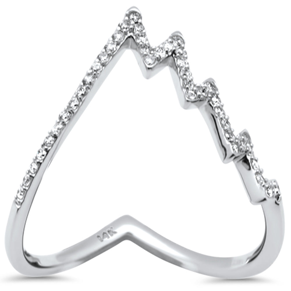 .19ct G SI 14K White Gold Diamond Heartbeat Style Band Ring  Size 6.5