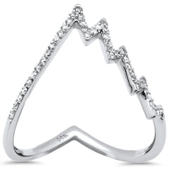 .19ct G SI 14K White Gold Diamond Heartbeat Style Band Ring  Size 6.5