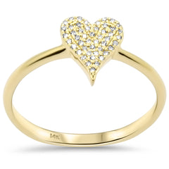 .09ct G SI 14K Yellow Gold Diamond Heart Shape Band Ring  Size 6.5