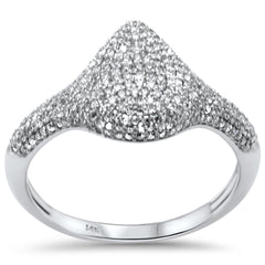 SPECIAL! .62ct G SI 14K White Gold Diamond Pear Shape Dome Ring  Size 6.5