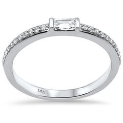 SPECIAL! .22ct G SI 14K White Gold Round & Baguette Diamond Band Ring  Size 6