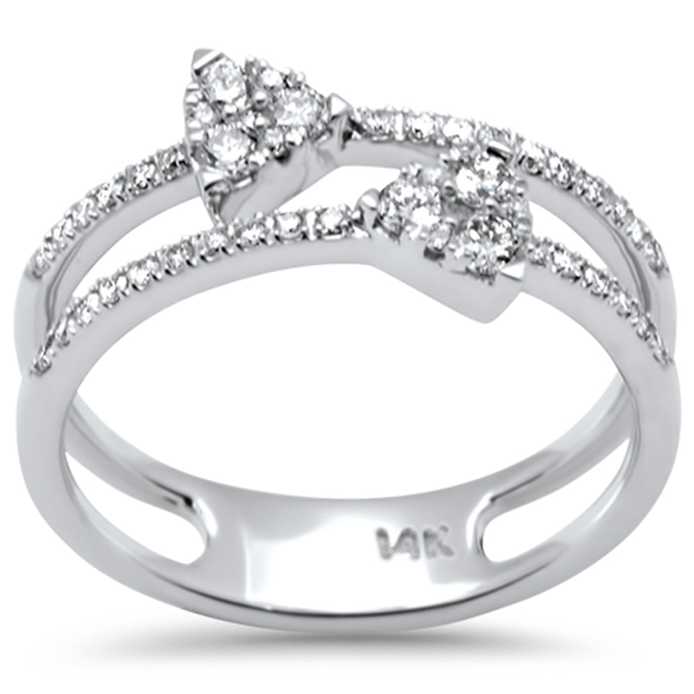 SPECIAL! .42ct G SI 14K White Gold Diamond Double Open Band Ring Size 6.5