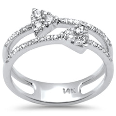 SPECIAL! .42ct G SI 14K White Gold Diamond Double Open Band Ring Size 6.5