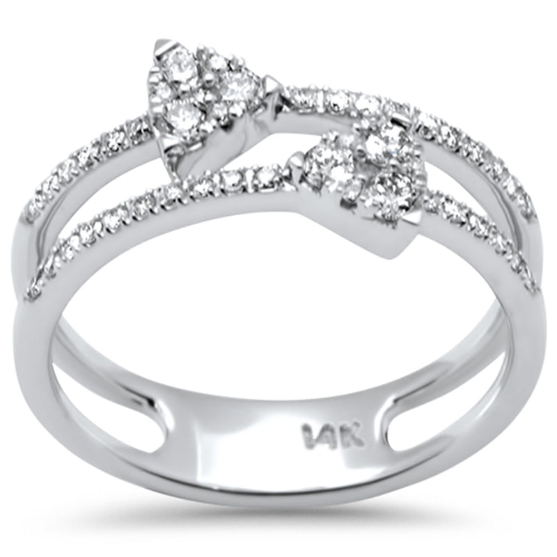 SPECIAL! .42ct G SI 14K White Gold Diamond Double Open Band Ring Size 6.5