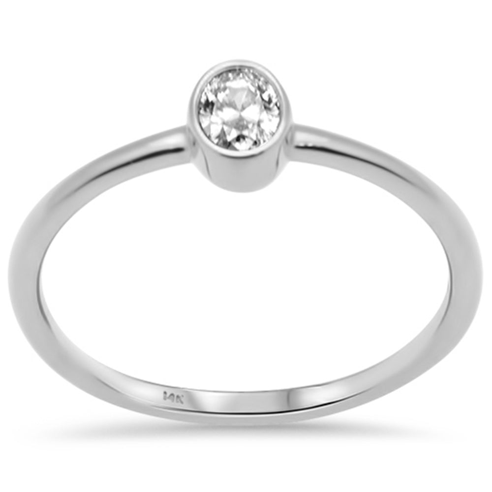 SPECIAL! .22ct G SI 14K White Gold Diamond Bezel Set Solitaire Ring Size 6.5
