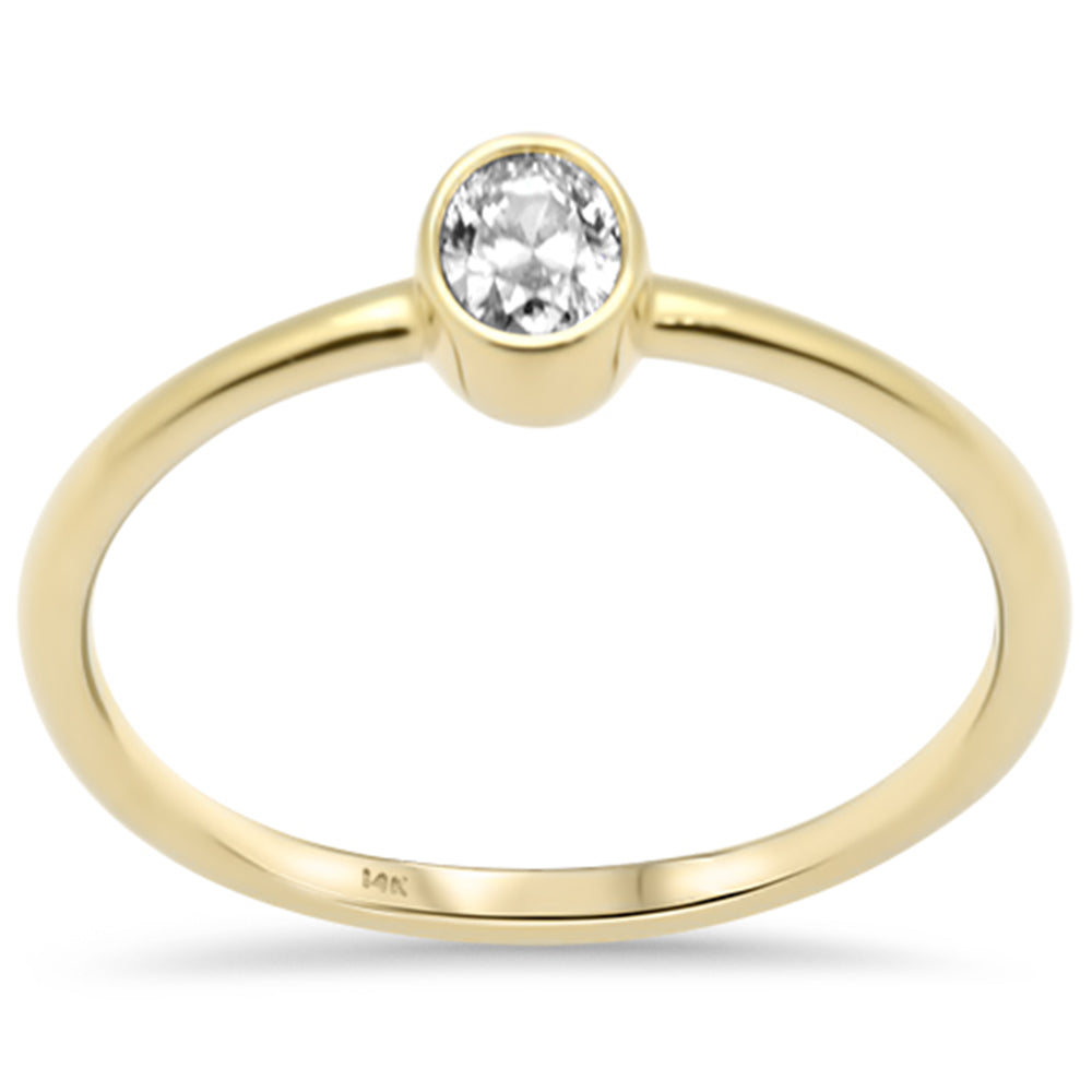 SPECIAL! .22ct G SI 14K Yellow Gold Diamond Bezel Set Solitaire Ring Size 6.5