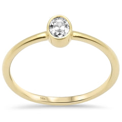 SPECIAL! .22ct G SI 14K Yellow Gold Diamond Bezel Set Solitaire Ring Size 6.5