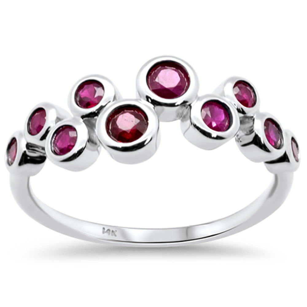 SPECIAL! .60ct G SI 14K White Gold Ruby Gemstone Ring Band Size 6.5