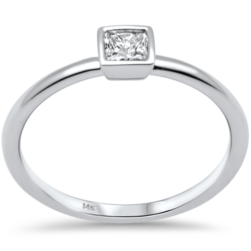 SPECIAL! .21ct G SI 14K White Gold Princess Cut Diamond Ring Size 6.5