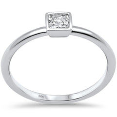 SPECIAL! .21ct G SI 14K White Gold Princess Cut Diamond Ring Size 6.5