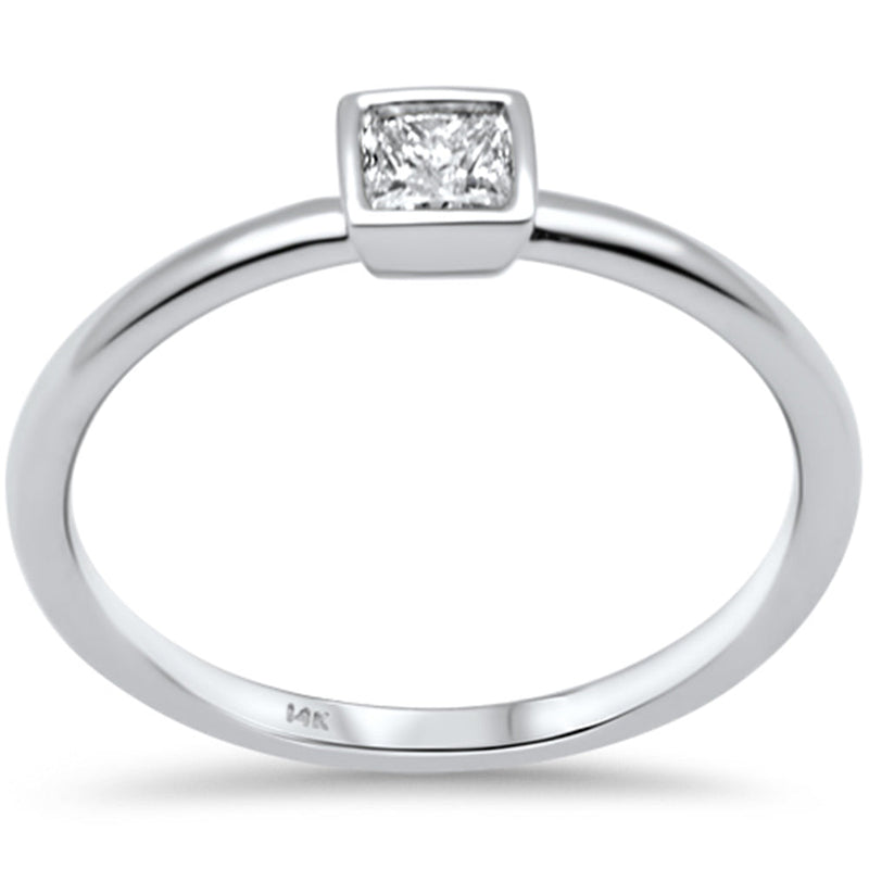 SPECIAL! .21ct G SI 14K White Gold Princess Cut Diamond Ring Size 6.5