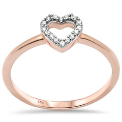 .08ct G SI 14K Rose Gold Diamond Heart Shape Ring Size 6.5