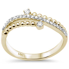 SPECIAL! .21ct G SI 14K Yellow Gold Diamond Beaded Band Ring Size 6.5