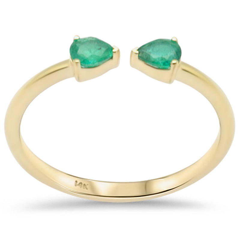 .25ct G SI 14K Yellow Gold Emerald Gemstones Ring Size 6.5
