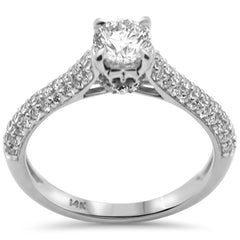 SPECIAL!1.07ct G SI 14K White Gold Round Diamond Engagement Ring Size 6.5