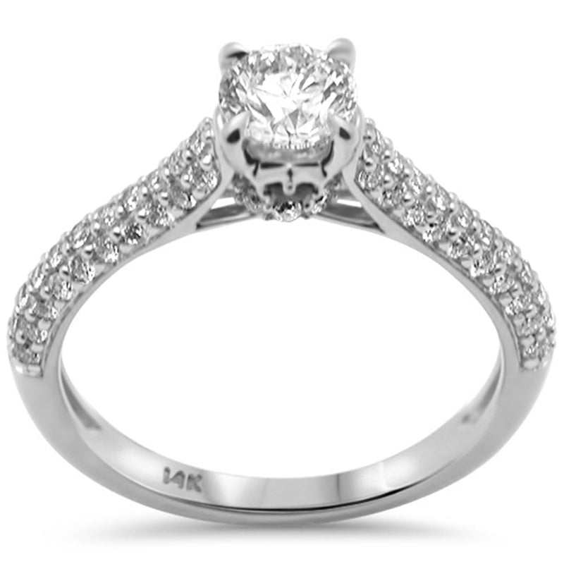 SPECIAL!1.07ct G SI 14K White Gold Round Diamond Engagement Ring Size 6.5