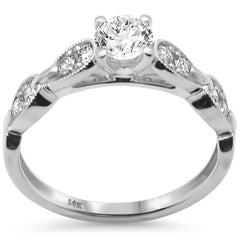 SPECIAL!.74ct G SI 14K White Gold Round Diamond Engagement Ring Size 6.5