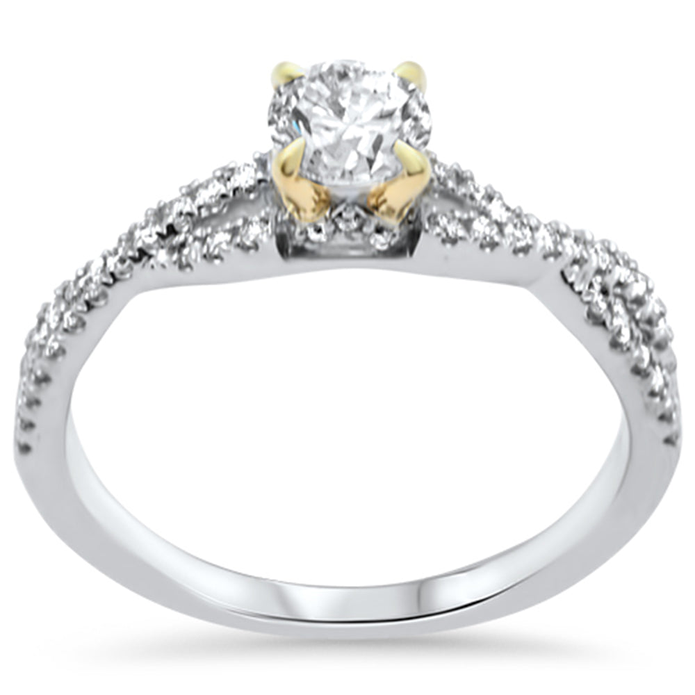 SPECIAL!.75ct G SI 14K Two Tone Gold Round Diamond Engagement Ring Size 6.5
