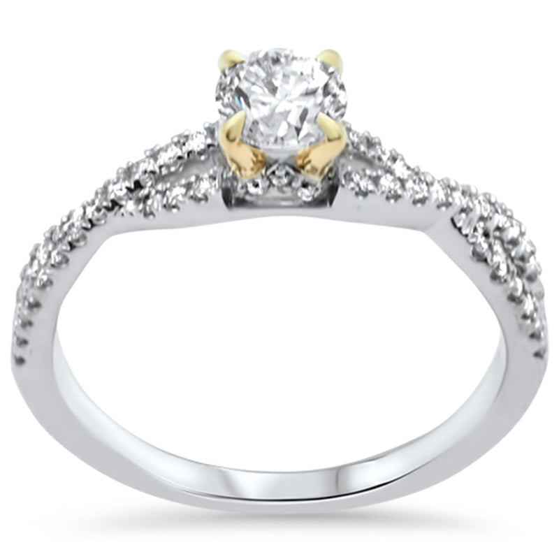 SPECIAL!.75ct G SI 14K Two Tone Gold Round Diamond Engagement Ring Size 6.5