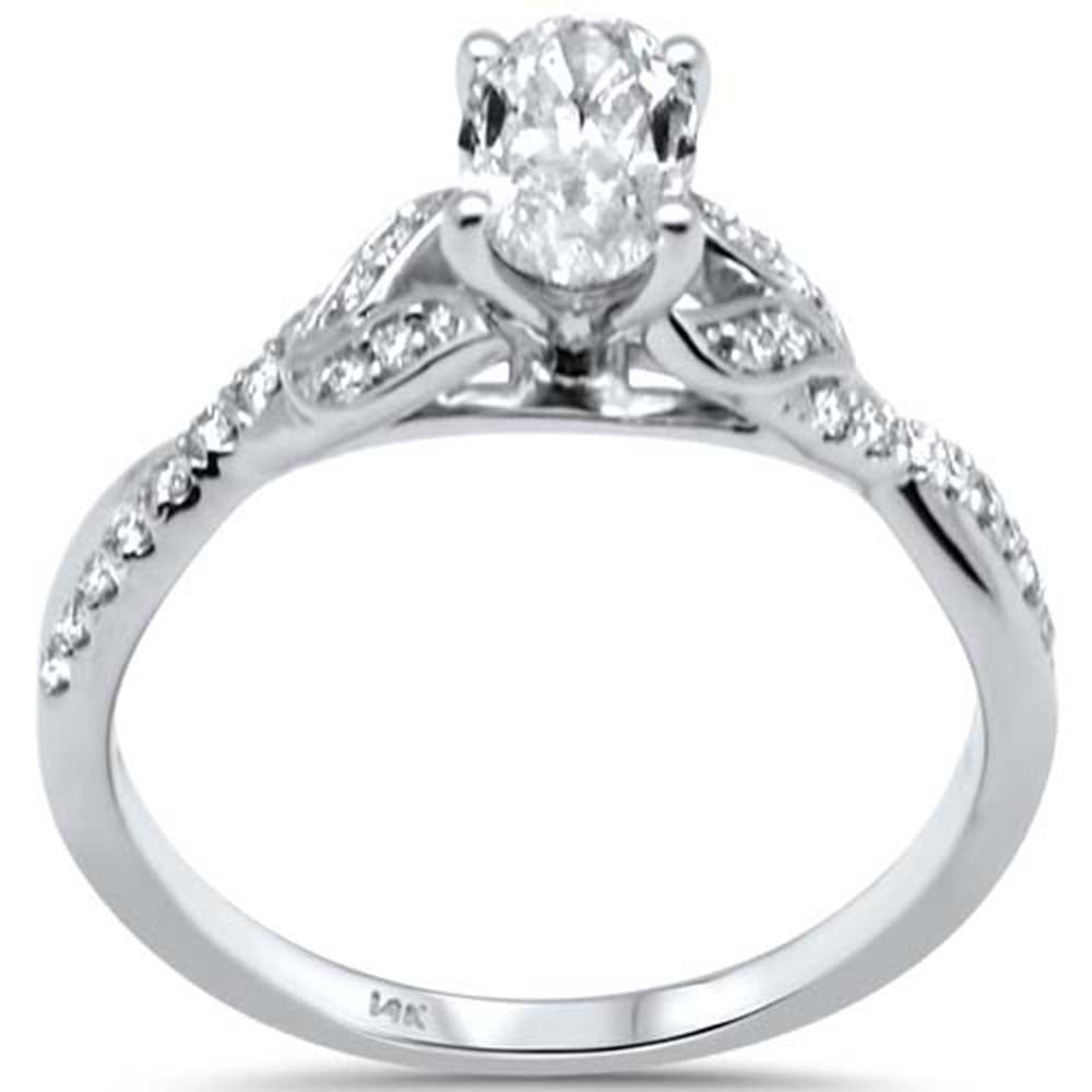 SPECIAL!.84ct G SI 14K White Gold Oval Shape Diamond Engagement Ring Size 6.5