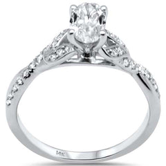 SPECIAL!.84ct G SI 14K White Gold Oval Shape Diamond Engagement Ring Size 6.5