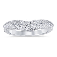 SPECIAL! .79ct G SI 14K White Gold Diamond Curve Band Ring Size 6.5