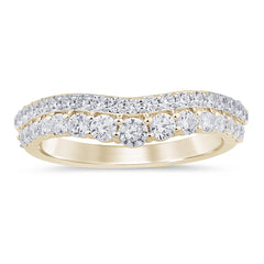SPECIAL! .79ct G SI 14K Yellow Gold Diamond Curve Band Ring Size 6.5