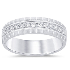 SPECIAL!.39ct G SI 14K White Gold Diamond Men's Band Ring Size 10