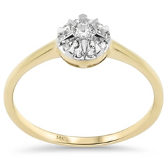 SPECIAL! .18ct G SI 14K Yellow Gold Diamond Round Shape Ring Size 6.5