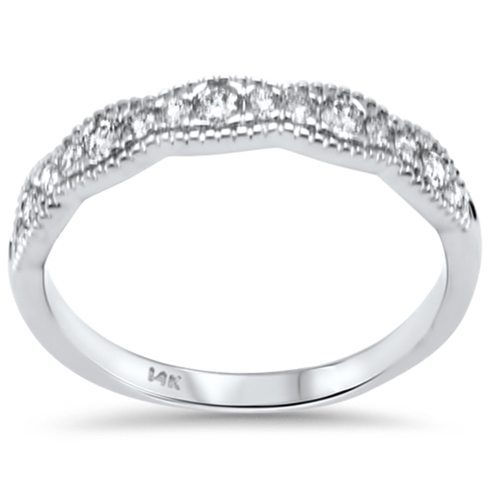 SPECIAL! .33ct G SI 14K White Gold Diamond Bead Style Ring Size 6.5